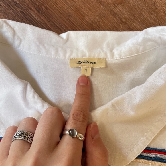 Bellerose Womens Peasant Blouse Size 1 Peter Pan‎ Collar Embroidered Retro Puff - Picture 4 of 9